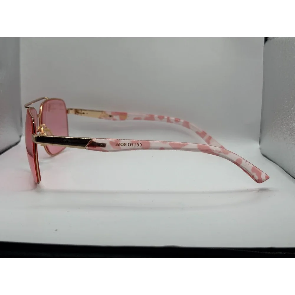 Rainbow OPTX Leo Rose Women's Pink Tint Lenses Aviator Sunglasses Frame Only